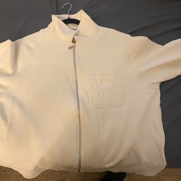 Cream color more like Nude Dior Zip Up Sweater - Picture 5 of 7